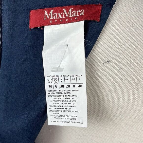 Max Mara Navy Fit Flare Dress - Picture 4 of 4
